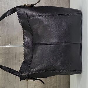 Large Isabella Fiore Black Leather Shoulder Bag